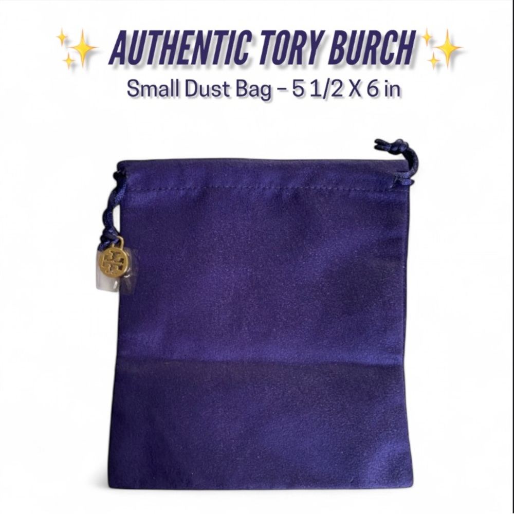 🍂 Tory Burch Small Dust Bag w/ Gold Logo Charm – 5½” x 6”